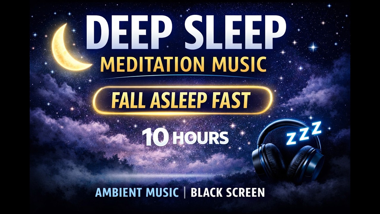 Deep Sleep Meditation Music 🌙 Fall Asleep Fast | Ambient Music (Black ...