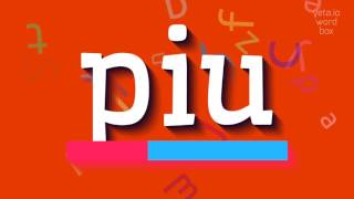 How to say 'piu'! (High Quality Voices)