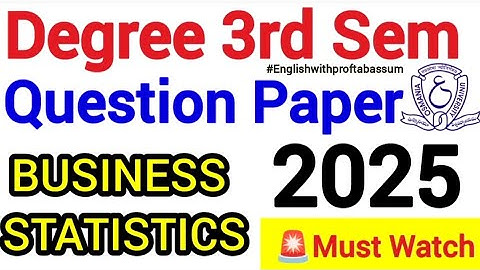 🔥Osmania University🎯Degree 3rd Semester💯 Business Statistics 2025 Backlog Question Paper| #3rdsem 