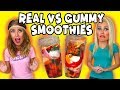 Gummy Smoothie Challenge: Real vs Gummy Food. Totally TV