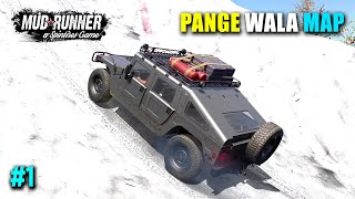 Hummer H1 Climbs Snowy Mountains | Edgewater Crossing Map #1 | Spintires Mudrunner