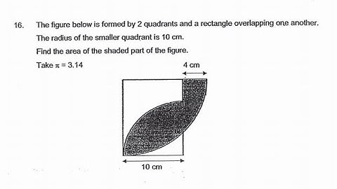 P6 2019 Maha Bodhi Prelims Q16 - Shaded part Area | Quadrants Rectangle | PSLE Maths