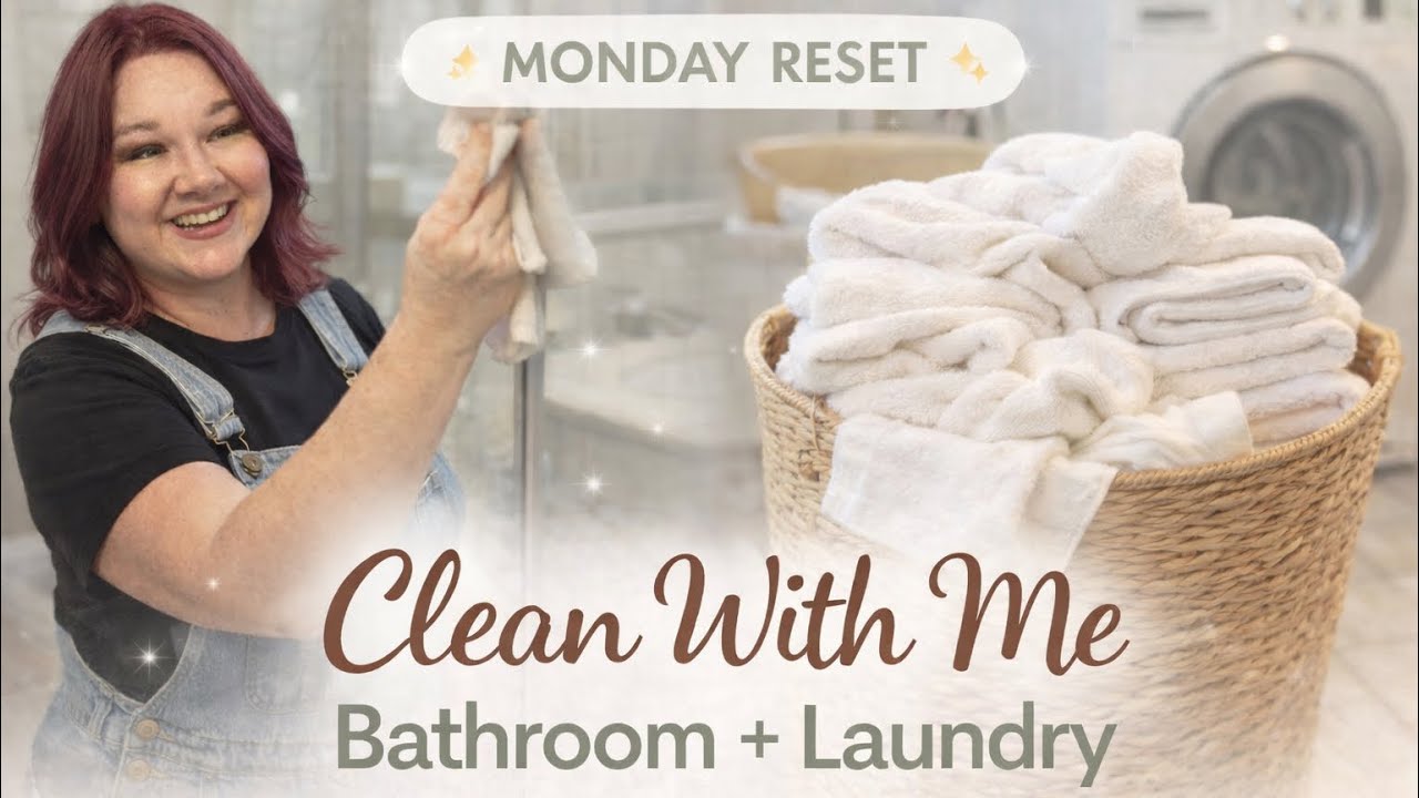 Понедельничная программа обновления 🧺 Уборка со мной | Освежение ванной комнаты + мотивация к стирке