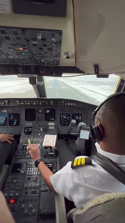 Cockpit View, landing..Pilot focus