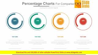 Percentage Charts For Statistical Comparison Powerpoint Slides