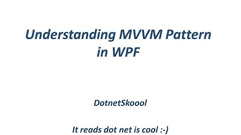 MVVM Pattern in WPF
