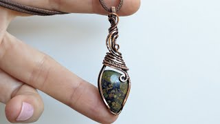 Tall Bail Drop Pendant Cabochon Wire Wrapping Tutorial screenshot 3