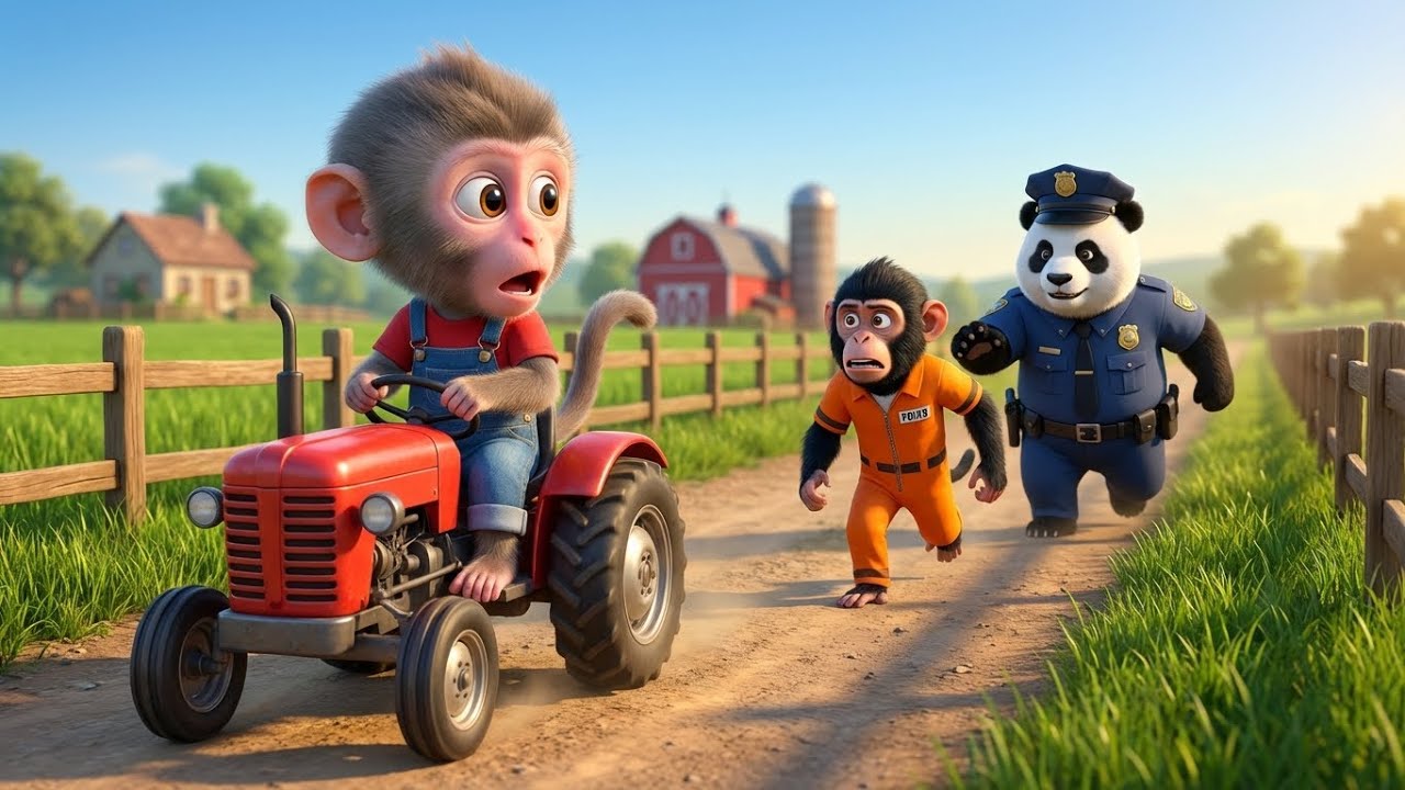 Baby Monkey vs Criminal Monkey! Panda Police Chase Destroys His Chicken House 🐒🐼🚨