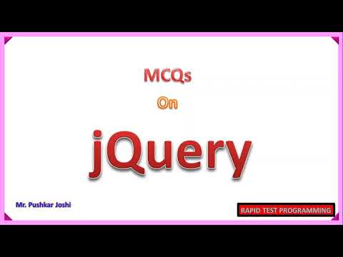 jQuery MCQ Part 1 || Rapid Test Programming || Joshi P. D.