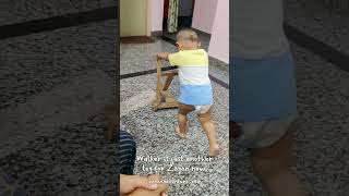 Zayan vs. The Wooden Walker! 🏃‍♂️💨 #shorts #playtime  #milestones