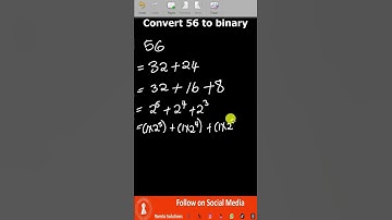 Convert decimal 56 to a binary number #binary  #ramtasolutions