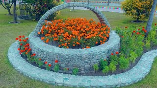 Amazing Flower basket designs with stones | Stone Garden Decorations