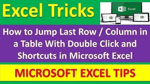 How to Jump Last Row / Column in a Table With Double Click and Shortcuts in Excel [Urdu / Hindi]