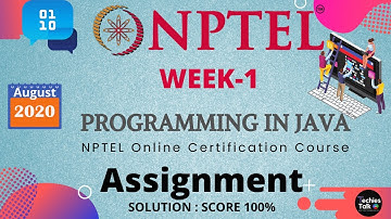 NPTEL Programming in Java Week 1 Quiz Assignment Solutions || August 2020 || Swayam