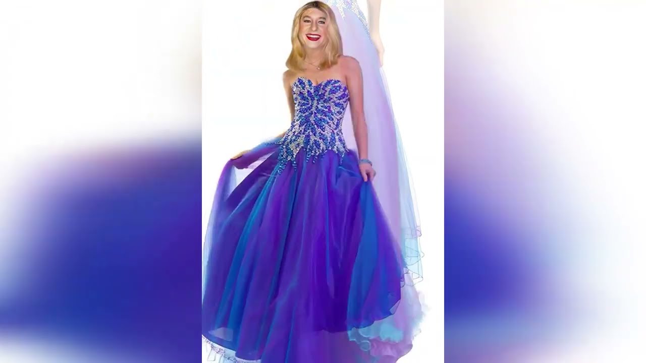 Marabella`s favorite gowns and dresses, performed by Marabella: purple blue tulle and satin ballgown