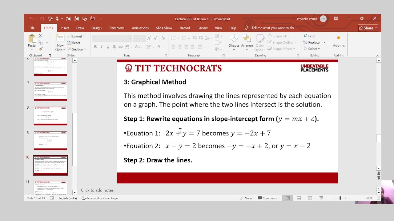 Simultaneous Equations(Business Mathematics)
