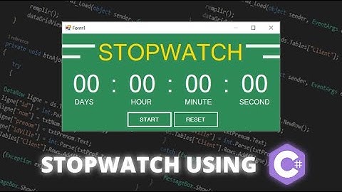 C# create a STOPWATCH