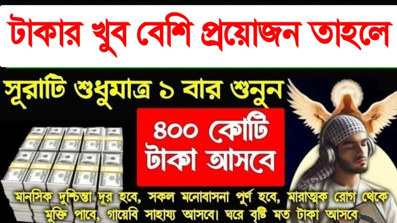 ঘরে বৃষ্টির মতো টাকা আসবে, গায়েবি সাহায্য আসবে, রিজিক বৃদ্ধি পাবে শুধু একবার শুনুন, 