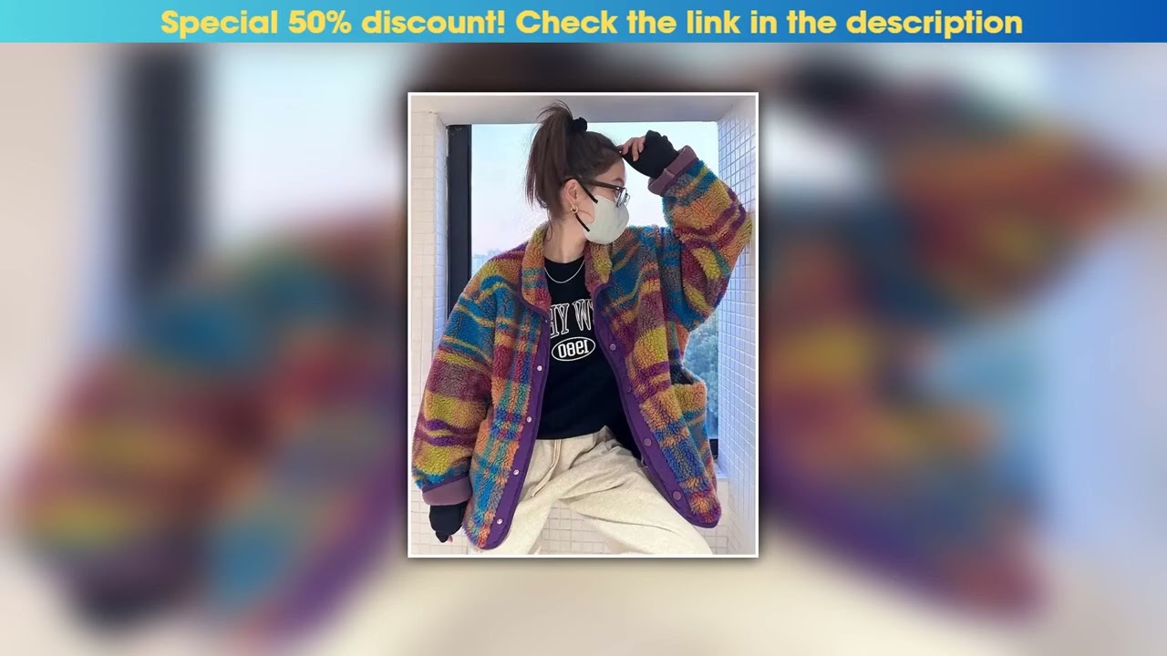 Best Women Coat Polar Fleece Plaid Autumn Winter Fashion Thick Vintage Casual Women Jacket Euro-Ame