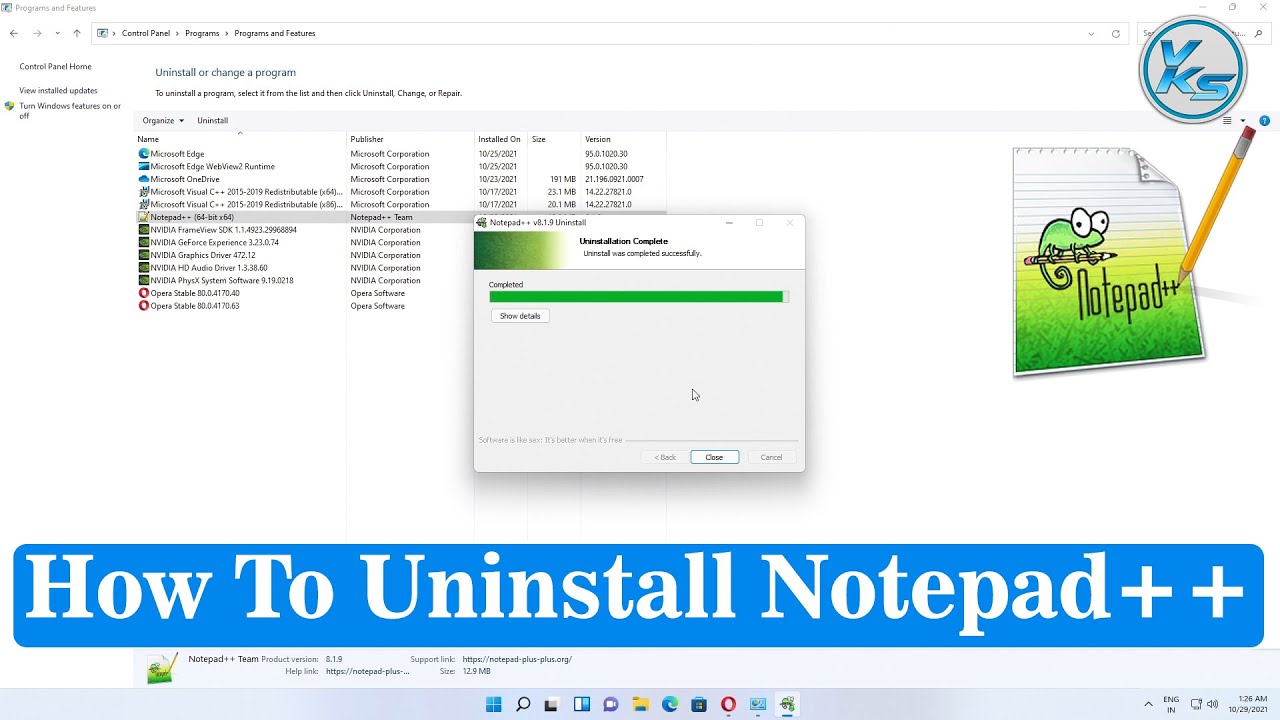 How To Uninstall Notepad++ in Windows 11/10/8/7 - YouTube