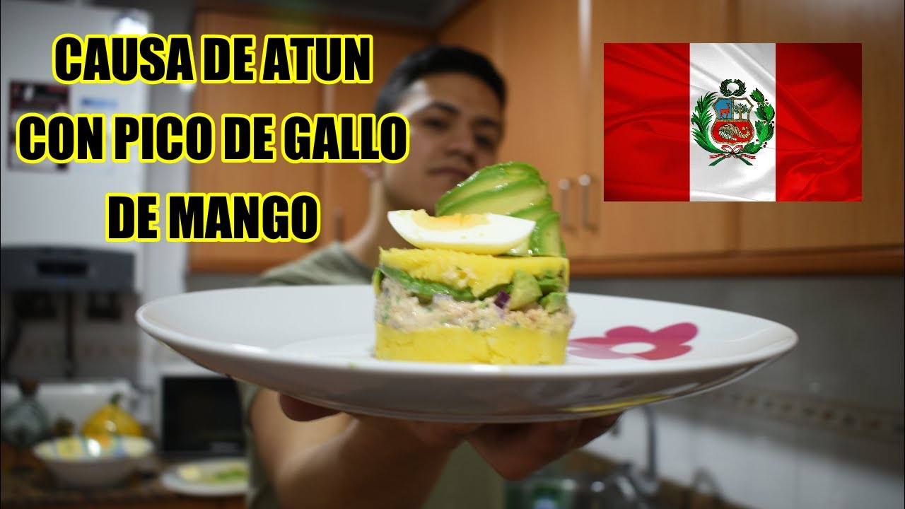 Así preparo un plato Peruano CAUSA DE ATUN con PICO DE GALLO DE MANGO entrante frio perfecto