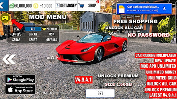 Car parking multiplayer new update v4.9.4.1 mod apk unlimited money unlimited gold unlock all 