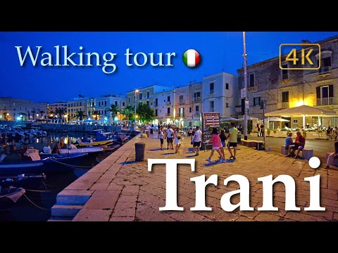 Trani (Puglia), Italy【Walking Tour】History in Subtitles - 4K