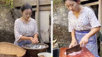 Cuộc sống rừng rậm Trung Quốc Món ăn ngon Nấu ăn Món ăn Cô gái xinh đẹp Part 10