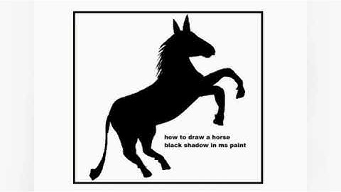 how to draw in computer.Ms painting drawing black horse shadow easy step by step