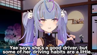 Yae says she's a good driver, but some of her driving habits are a little...