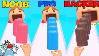popsicle Stack Noob vs pro vs hacker oggy with jack gameplay androd iOS#roblox #dhniyaop new record 