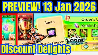 Lords Mobile  13 January 2026 Update New Packs Events  Monsters Incoming Discount Delights 