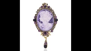 Wuli&baby Waterdrop Lady Head Badge Brooches Women Classice Beauty Figure Party Office Brooch Pins