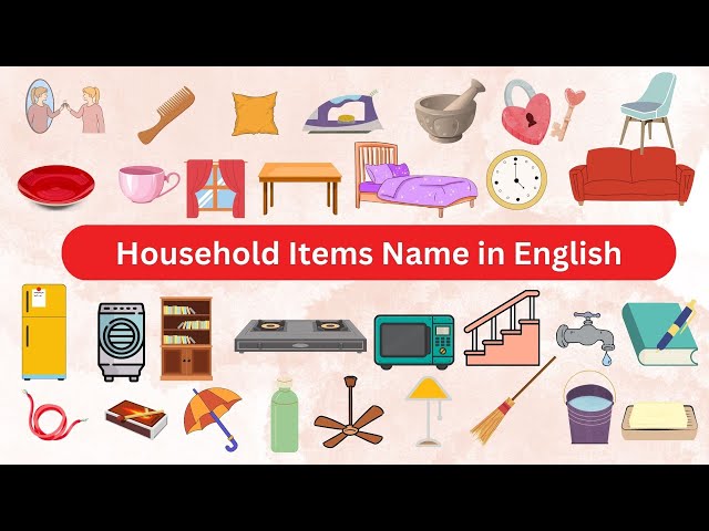 Household Things Name  Household Items Names In English - Kinderspecial