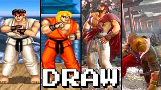 Evolution Of Ryu & Ken Time Over & Draw (1987-2024)