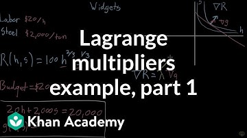 Lagrange multiplier example, part 1