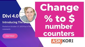 Change the % to $ in Divi Theme - Simple Fix