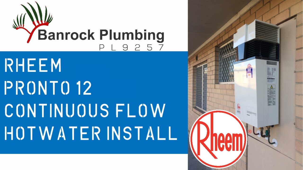 Banrock Plumbing Ellenbrook, Perth WA - Rheem Pronto 12 hot water  installation - YouTube