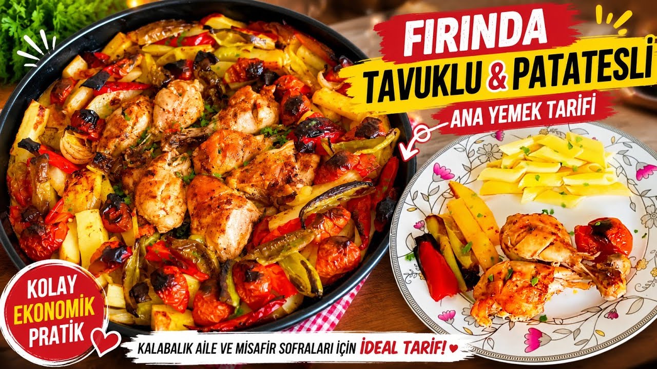 🔥 Fırında Tavuklu Patates Tarifi | Kalabalık Aile Sofralarına Yakışan Ekonomik ve Pratik Ana Yemek