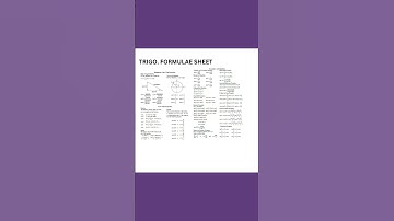 TRIGONOMETRY FORMULA SHEET. CLASS XI #shorts