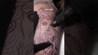 Jesus Christ Tattoo  Before & After | #tattooartist #jesuschrist #viral