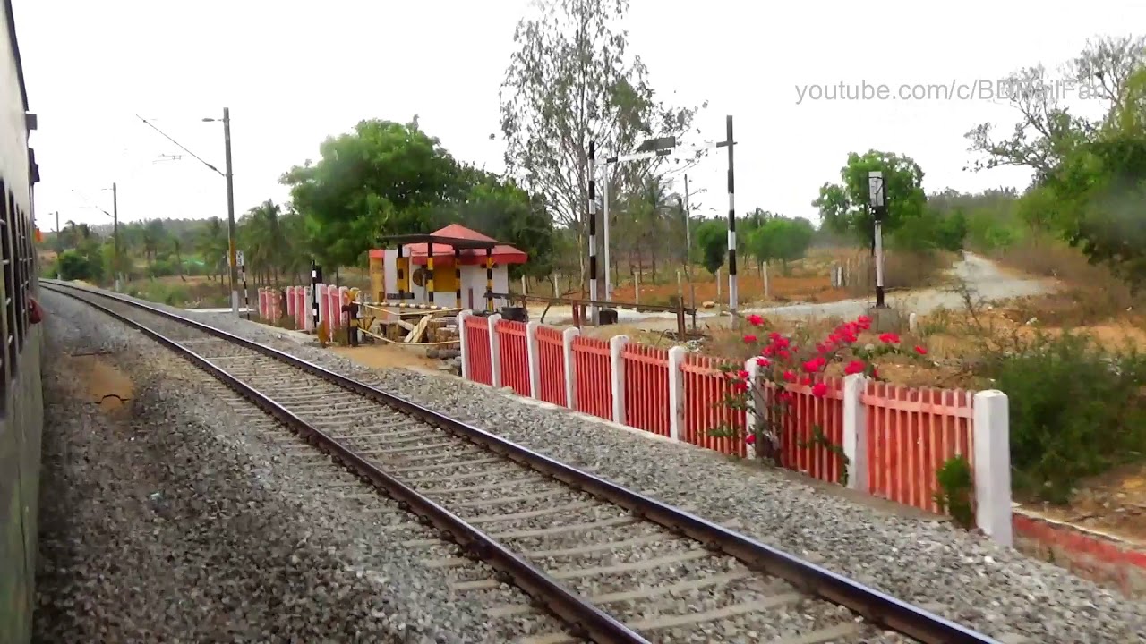 Duronto Express Train Crossing Bisanattam Railway Station / South Western Railway
