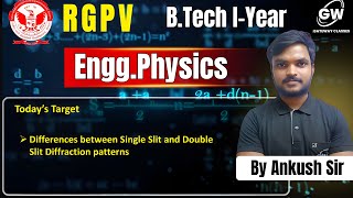 Differences between Single Slit and Double I By  Ankush Sir I Gateway Classes