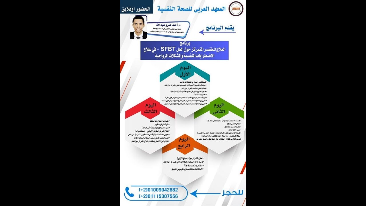 ملتقى تمهيدي لبرنامج العلاج المختصر المتمركز حول الحل في علاج الاضطرابات النفسية والمشكلات الزواجية