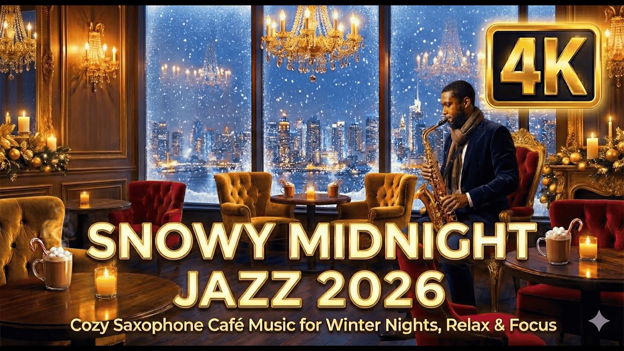 Snowy Midnight  Jazz 2026 🎷Cozy Saxophone Café Music for Winter Nights, Relax & Focus