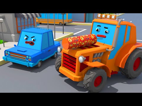 Трактор Играет с Хлопушкой - Городок Машинок - Мультфильмы для детей
