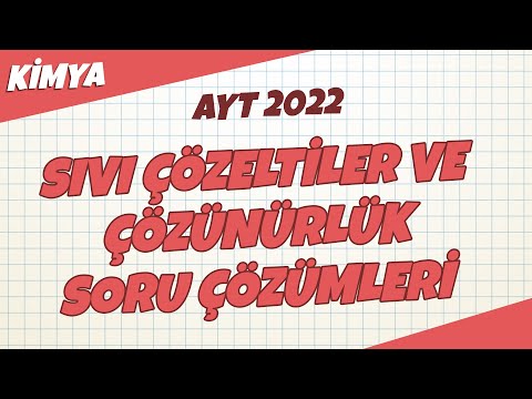 AYT Kimya - Sıvı Çözeltiler ve Çözünürlük Soru Çözümleri  | AYT Kimya 2022 #hedefekoş