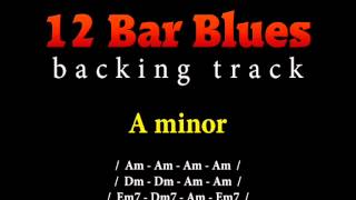 Video thumbnail of "Slow blues backing track in A minor for guitar solo (12 bar blues)"