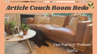 Front room redo, featuring Timber couch by Article.