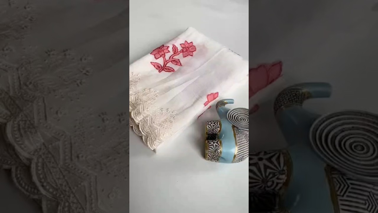 Premium Crunchy Silk Applique Work Saree